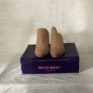 Mojo Moxy Tan Suede Backless Mules